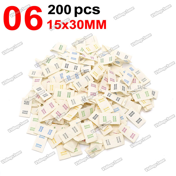 200Pcs Mix Cloth Labels Cartoon Pattern Hand Made Tags For Knitted Hats Woven Handmade Labels DIY Bag Shoes Sew Accessories: DULL