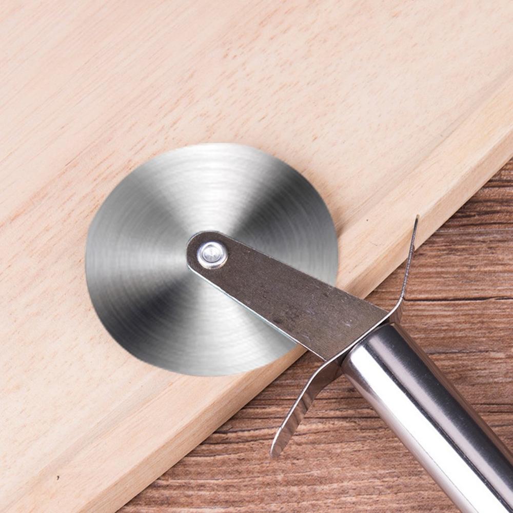 Cuchillo redondo para Pizza de tamaño pequeño, cuchillo para repostería de acero inoxidable, utensilios de cocina para hornear, cuchillo para rueda de pastel