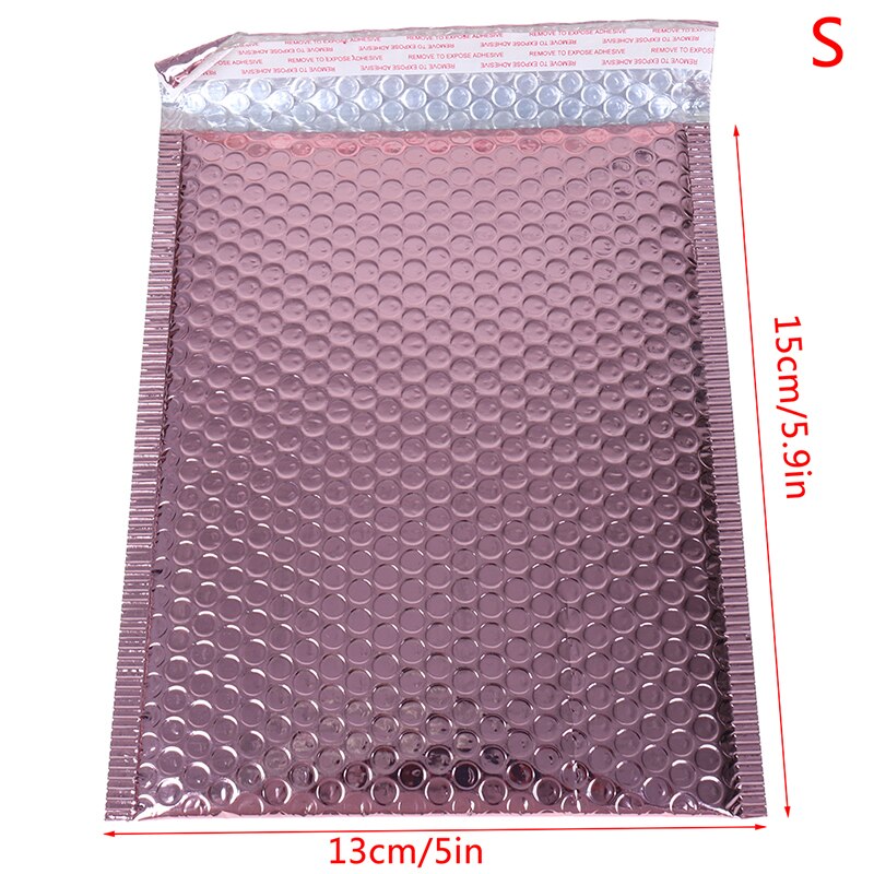 10Pcs Rose Gold Foam Envelope Bags Self Seal Mailers Padded Envelopes With Bubble Mailing Bag: 10pcs 13x15cm