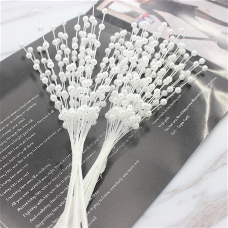 10 Uds. El Spray de cuentas de perlas, tallos de alambre, accesorios para la decoración del cabello, encantos del ramo de boda, arreglo de flores artificiales: Default Title