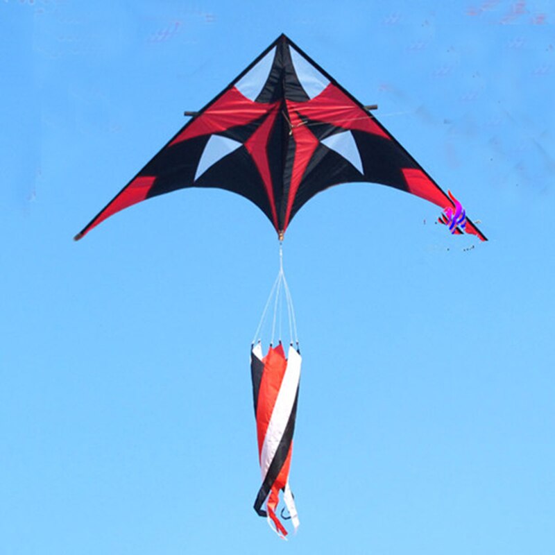 2MCreative Green Handmade Kites Triangle kite with Tail Resin Rod Leisure Material Outdoor Toys for Children and Adult