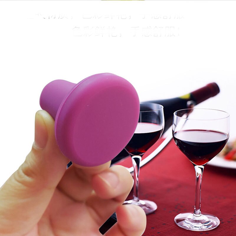 Tapón de silicona para botella de vino, seguro y saludable, conservación de botellas de vino, grado alimenticio, para el hogar