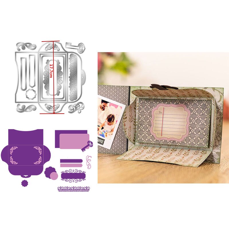 Mini tasku kehykset albumit vesiputous kortit välilehdet sivut metallin leikkaus kuolee diy scrapbooking käsityö paperikortteja: Kuva 6