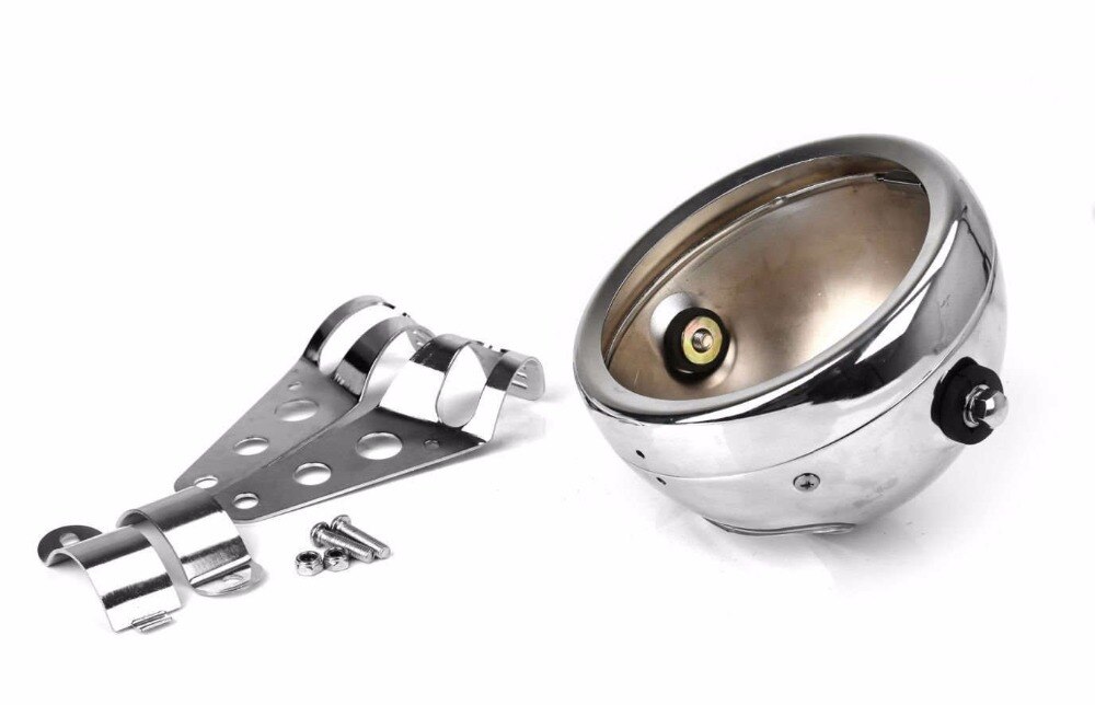 5 3/4" Black chrome Round Motorcycle 5.75 Inch LED Headlight Mounting Housing Bucket For Chopper Headlight Housing for car/motor: chrome housing