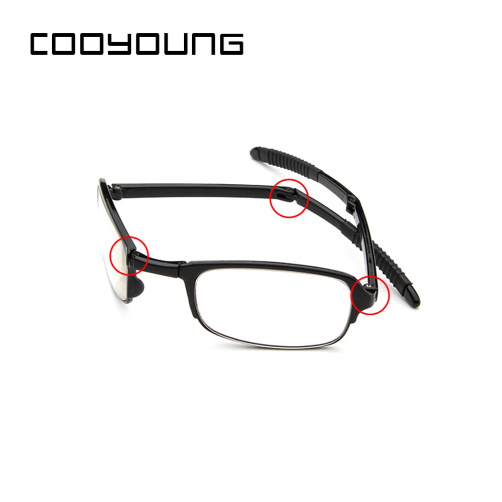COOYOUNG Foldable Unisex Reading Glasses Men Women Presbyopic Glasses With Box