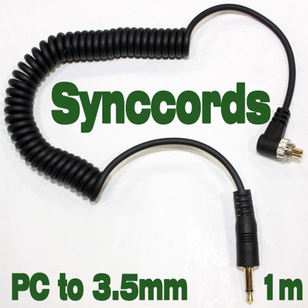 1m caméra clignote accessoires 3.5mm/2.5mm/6.35mm à mâle PC Flash synchronisation câble vis verrouillage pour déclencheur Studio lumière: 3.5mm to PC Sync