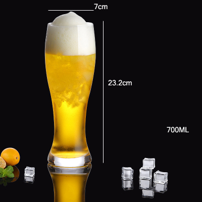 1Pcs Thick Crafted Beer Glasses Large Capacity Beer Mug Transparent Wine Glass Cup Club Bar Party Home Drinkware: 700ml