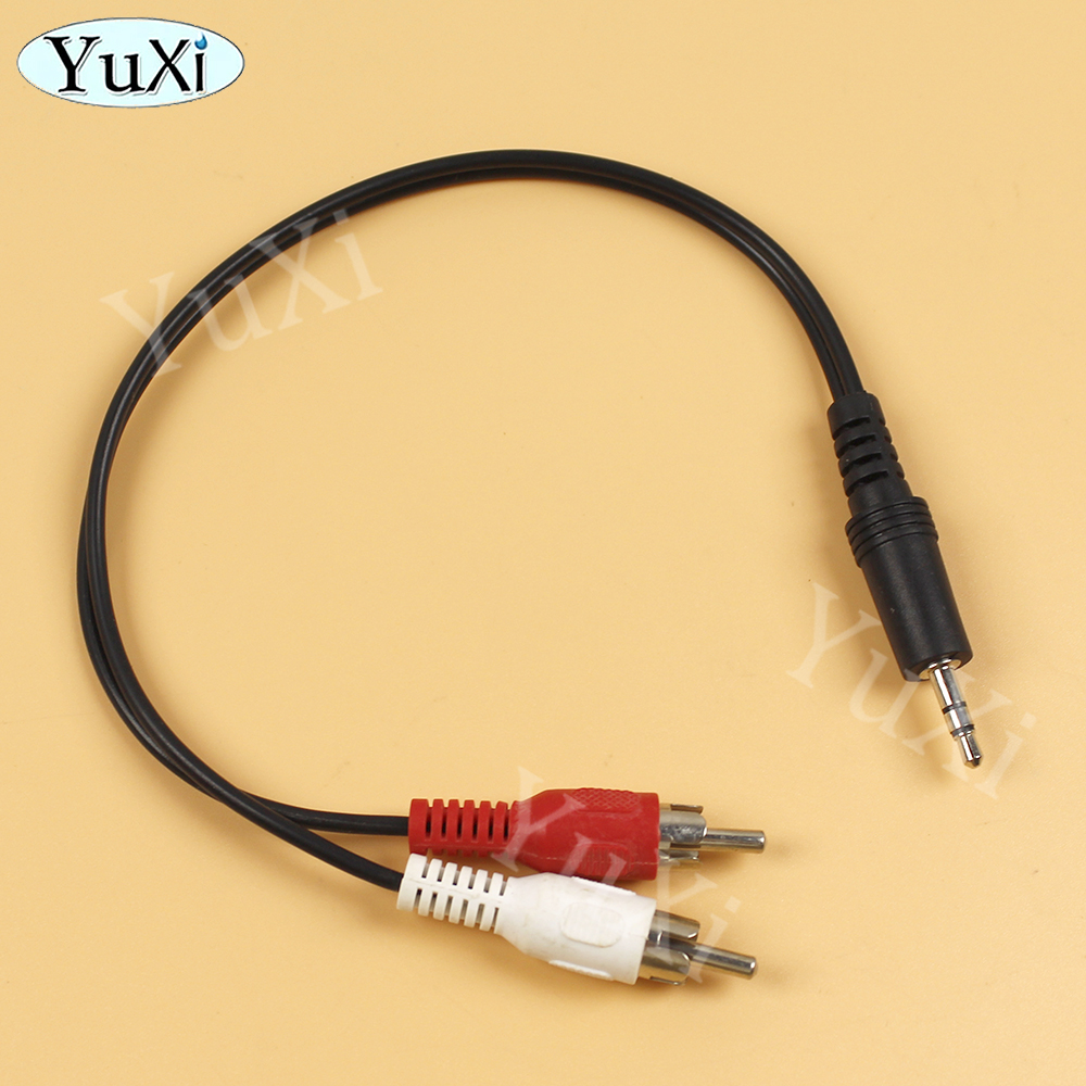 1Pc 3.5mm Jack Aux to 2 RCA Audio Video Cable Stereo Y Splitter Cable AV Adapter 2RCA Cord Wire For DVD TV VCR PC Phone Speaker