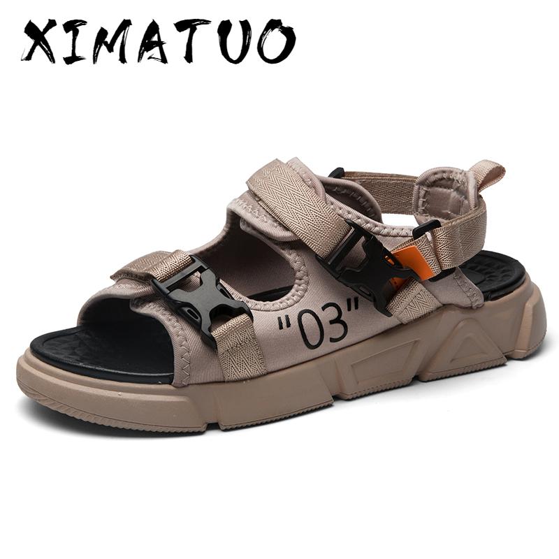 neue Trend Römischen Sandalen für Männer Sommer Herren Strand Wanderschuhe Schnalle Strand Sandalen Herren Schuhe