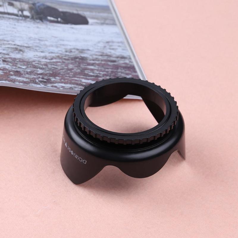 Lente de cámara Hood tornillo de montaje en forma de flor Lens Hood sombra luz escudo parasol Protector 52mm/55mm/58mm/62mm/67mm