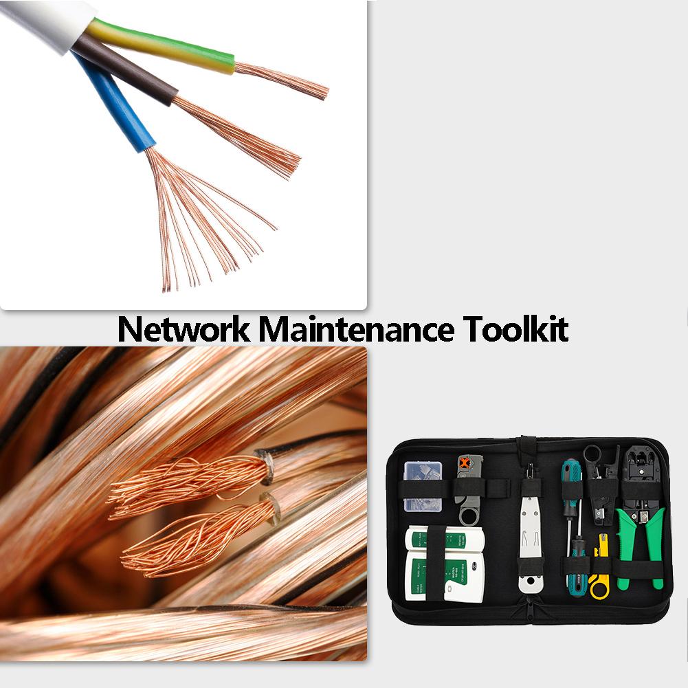 UTP/STP Network Cable LAN Tester Tool Screwdriver Wire Stripper RJ45 Connector Computer Network Crimping Pliers Tool Kit Set