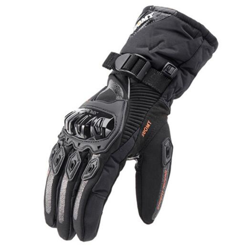 SUOMY-Guantes de Moto impermeables para hombre, manoplas de invierno a prueba de viento con pantalla táctil, 100%: WP-02 Black / M