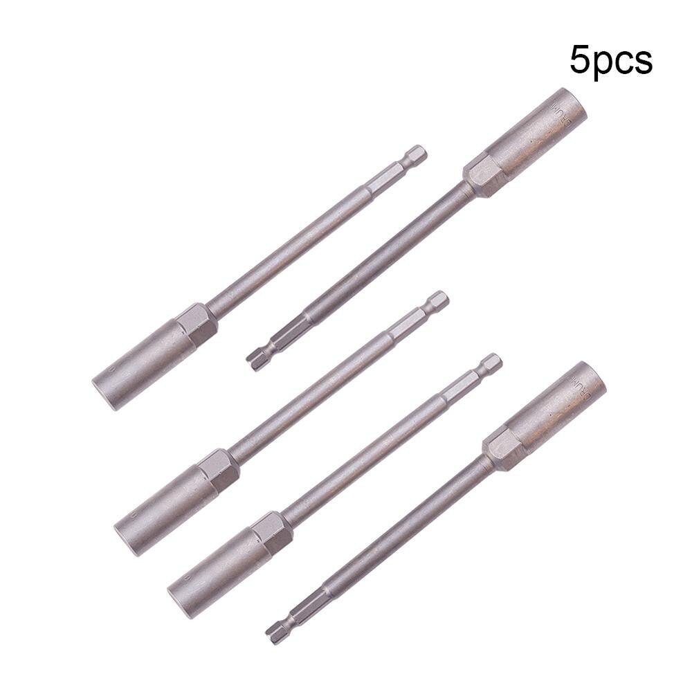 1/4 " drev 7 ~ 17mm sekskantede fatninger 150mm totallængde metalstødmøtrik sætter driver socket bit håndværktøjssæt 1 ~ 5 stk.: 10mm x5 stk