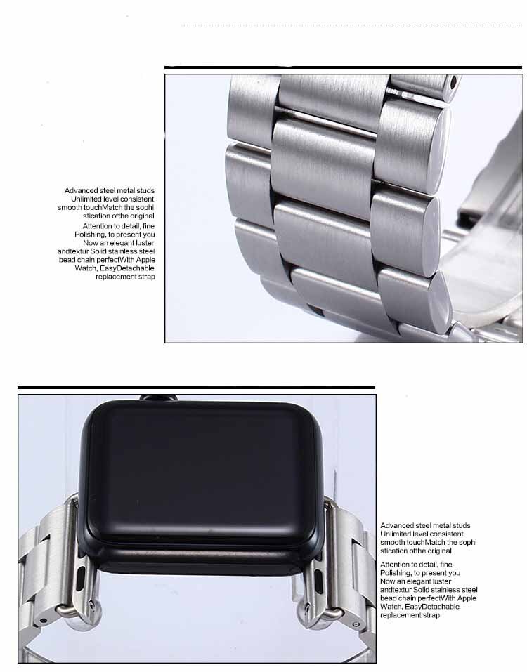 Apple montre bracelet acier inoxydable bracelet iWatch bracelet métal rose 38 40 42 44 sangle boucle apple série 4 3 2 1