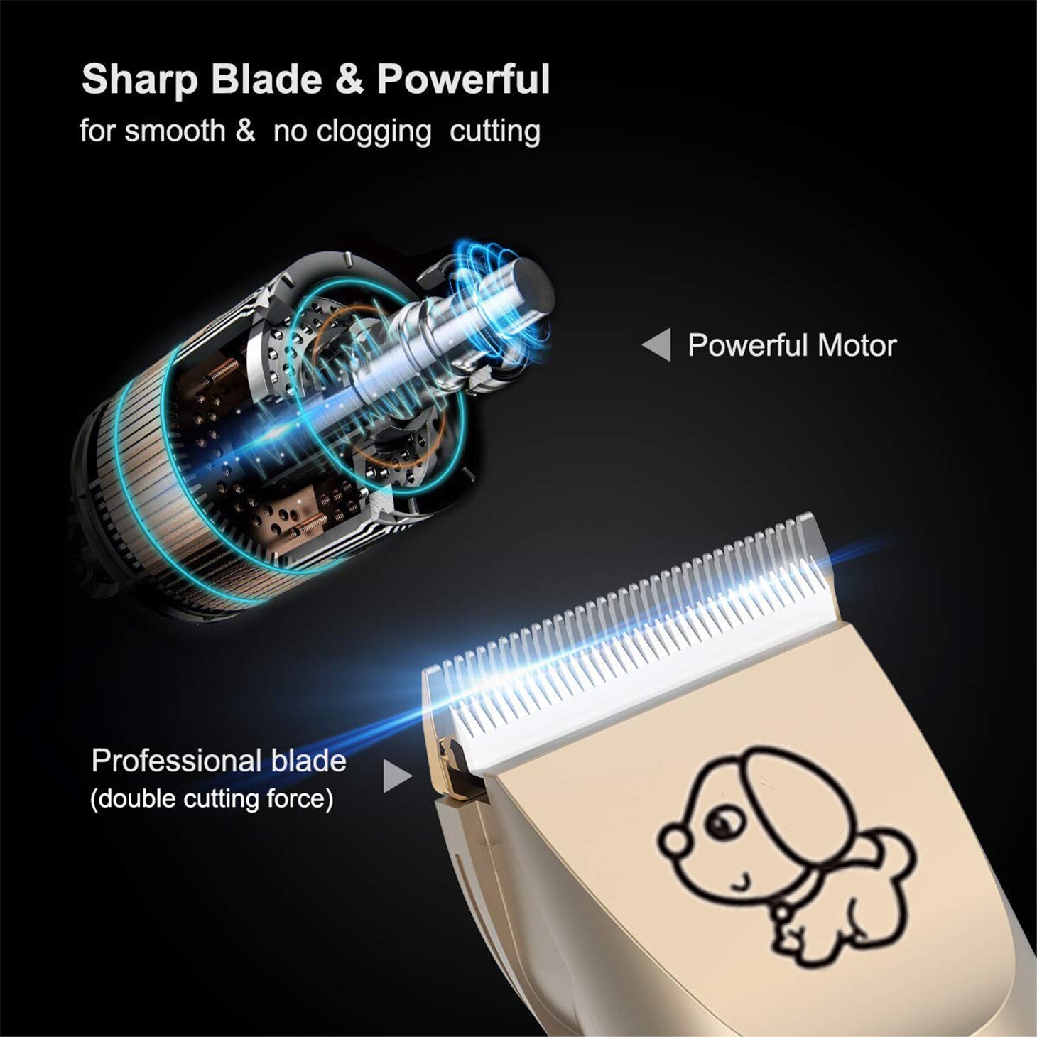 Electrical Pet Trimmer Grooming Kit Rechargeable Pet Dog Cat Hair Trimmer Shaver Set Animals Hair Cutting Machine