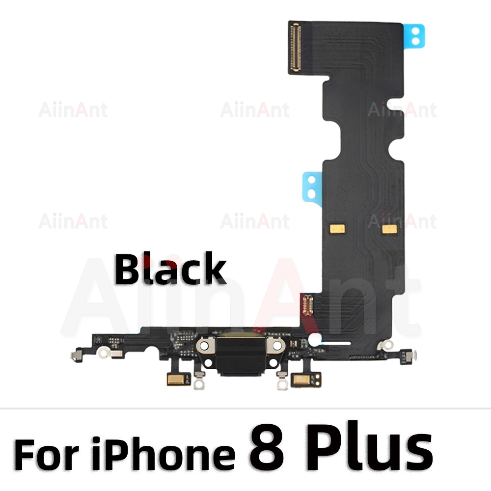 Bodem Usb Charger Port Flex Kabel Voor Iphone X Xs Max Xr 7 8 Plus 7G 8G Dock Opladen Connector Microfoon Flex: 8Plus Black