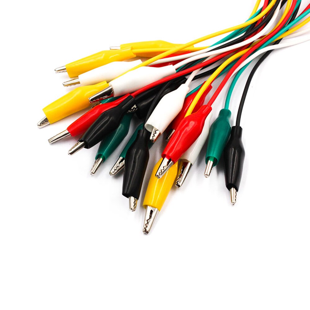 20pcs Medium Color Test Line Alligator Clip Connection Line 50CM Alligator Clip Test Jumper Wire Connector