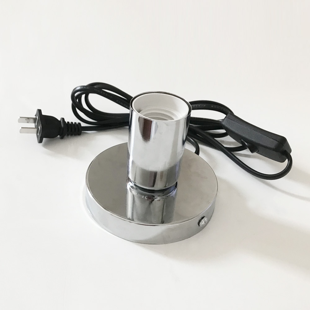 1 Pcs Aluminium E27 Basis Met Schakelaar, eu/Us Plug E26 Light Bulb Lamp Socket Holder Led Lamp Houder