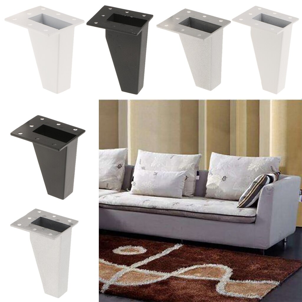 Tunga rostfria metallmöbler ben soffa soffa stol säng ottomansk skåp ben anti-fukt fötter sockel stativ säng stigare 8/10cm