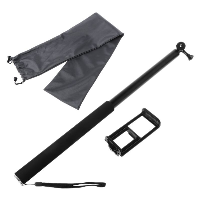 3m 118 tommer udtrækkelig aluminium selfie stick til gopro iphone ipad dslr action kamera 3.5 "  to 10 " mobiltelefon tablet: Sort