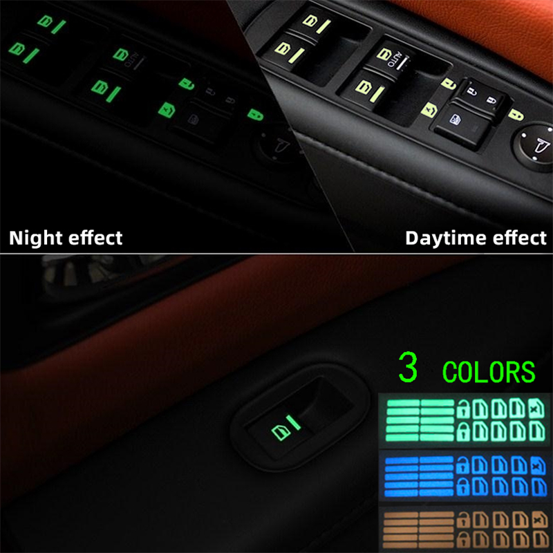 Auto Venster Knop Stickers Auto Stickers Lichtgevende Decoratie Auto Levert Voor Toyota Camry Prado Chr Prius Corolla RAV4