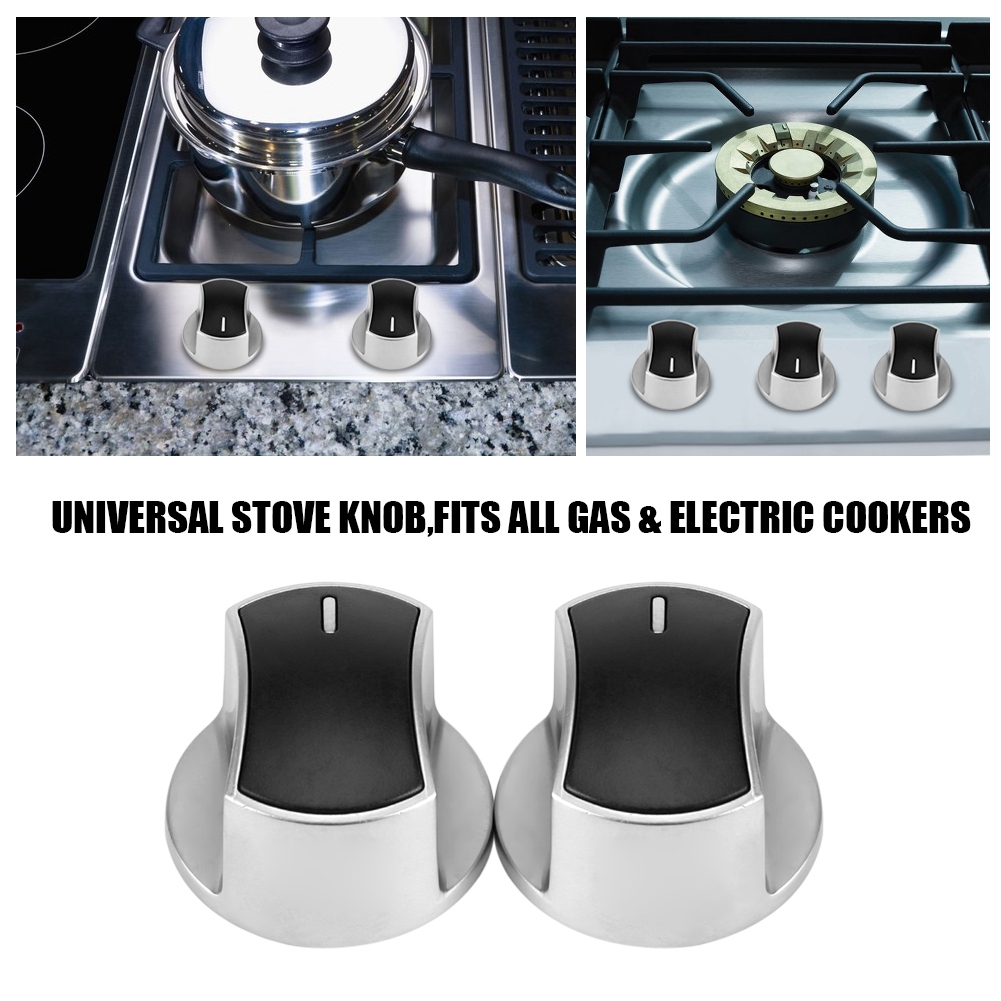 2pcs Universal Gas Stove Cooker Part Control Knobs Replacement Metal Switch For Gas Stove Cooking Tool