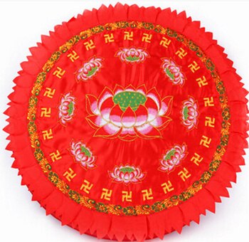 Buddhist Supplies Futon Kuhon Lotus Meditation Mat Handmade Embroidery Lotus Worship Buddha Mat Yoga Mat Temple Decoration: Red