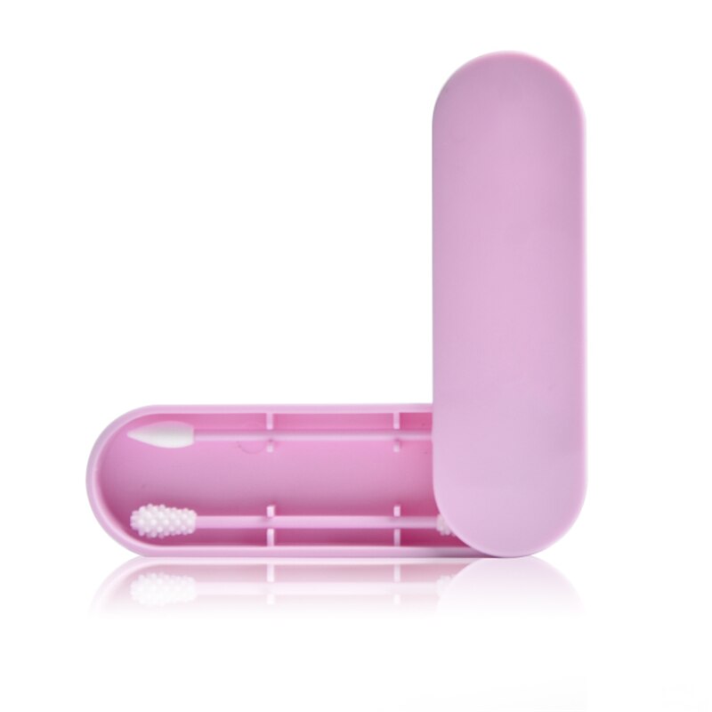 2 pièces/boîte coton-tige réutilisable oreille nettoyage cosmétique Silicone bourgeons écouvillons bâtons Double tête recyclage pour le nettoyage des outils de maquillage: Red