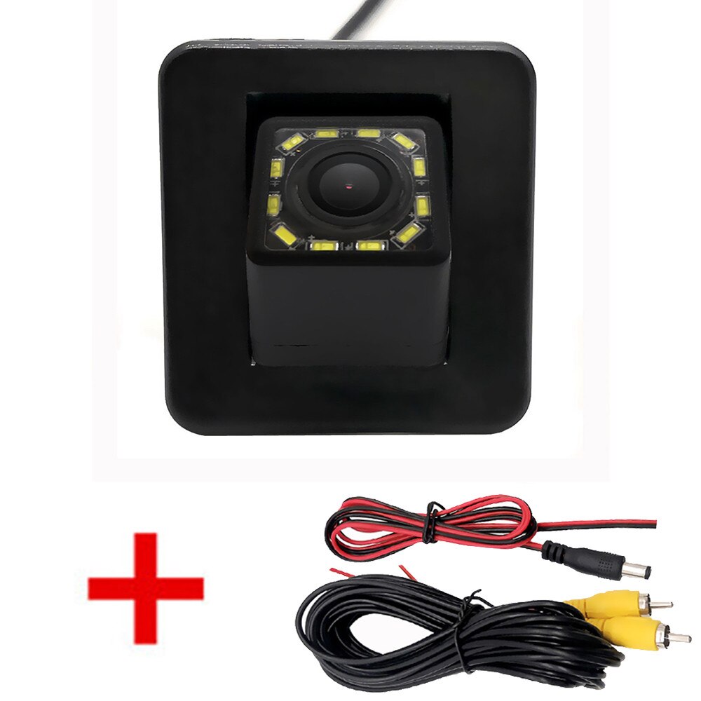 Cámara de visión trasera para coche, videocámara inalámbrica de trayectoria dinámica HD, ojo de pez, para Lada Vesta SW Cross/Vasa SW Wagon: Wire 12LED / Fixed Parking Line