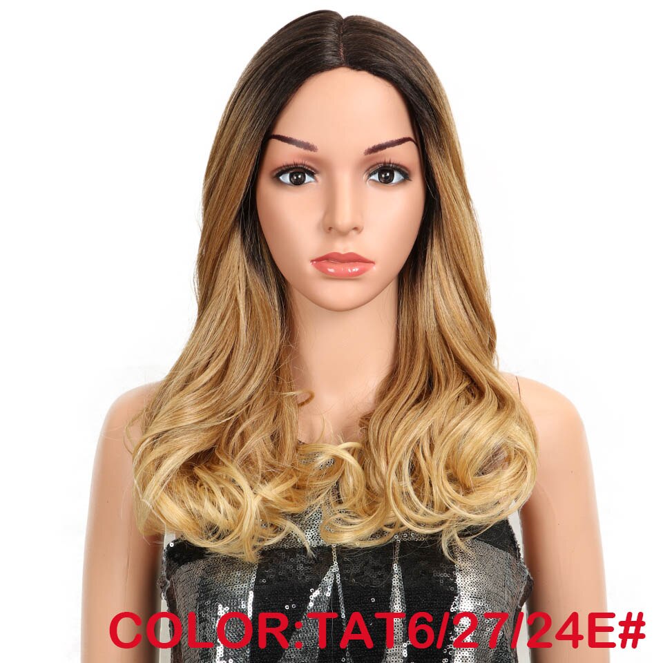 MAGIC Hair Synthetic Lace Front Wigs For Black Woman Ombre Natural Wave 20"Inch Bob Wigs Heat Resistant I Part Wig For Women: TAT6-27-24E