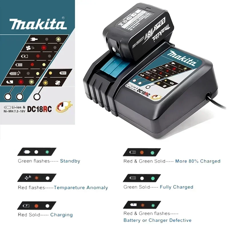 18v batterilader makita original,makita 18v 14.4v 10.8v 4 puertos lithium batteri hurtiglader ,18v makita batteri med lader