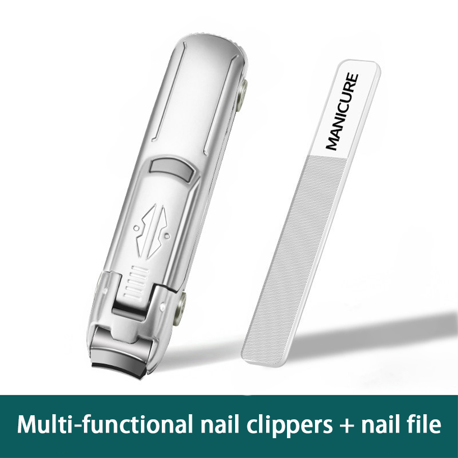 Multifunktionales Auto-Nagelknipser-einstellen aus Edelstahl, spritzwassergeschützt, Nagelknipser, dicker Nagel, speziell, große Größe: Silber