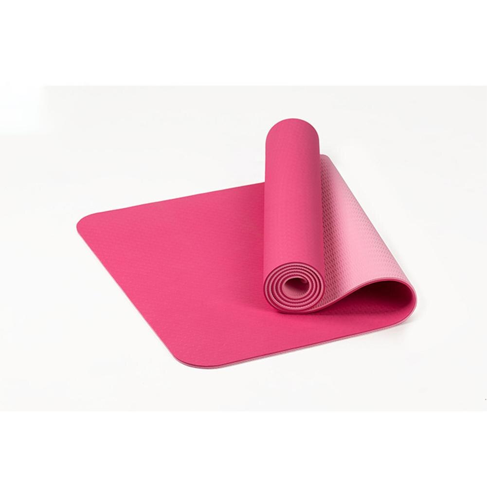 Yoga Mat 6mm Thick TPE - 183x61cm Non-Slip Dual-Color Fitness Pilates Gym Exercise Training Pad