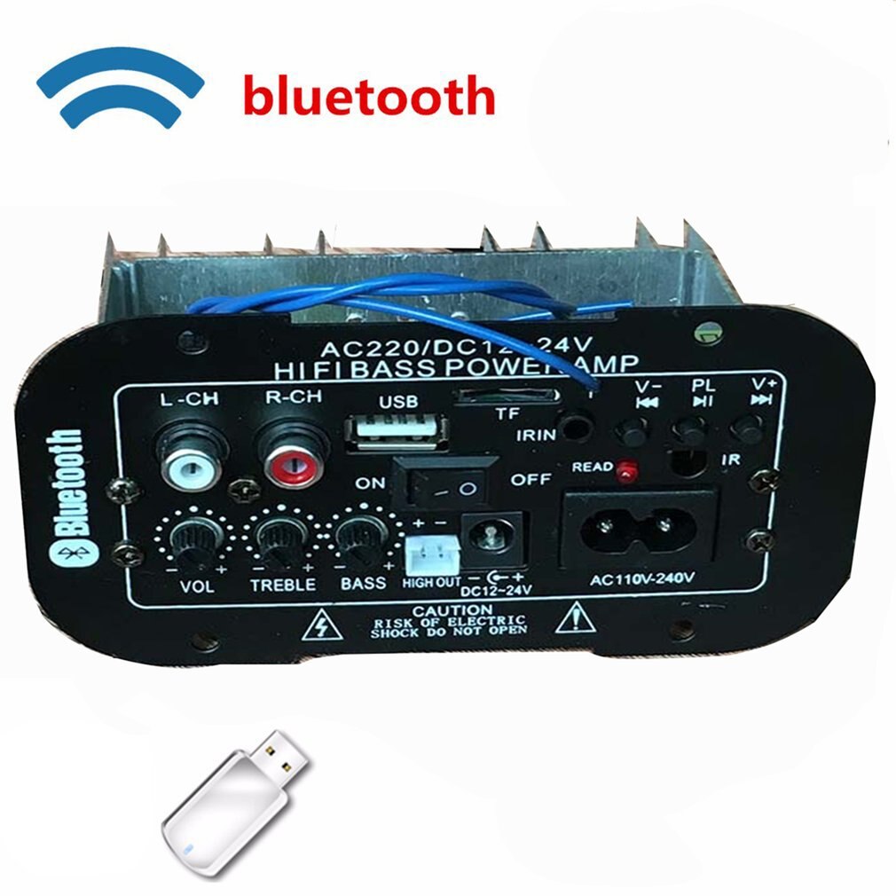 Multi-Functionele Auto Bluetooth Versterker Hifi Bass Power Amp Stereo Digitale Versterker Usb Tf Afstandsbediening Voor Auto Woonaccessoires