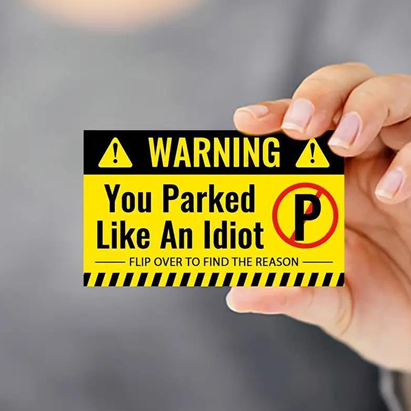 50pcs Bad Parking Cards You Parked Like An Idiot Funny Cardboard Parking Violation Cards With Multi Violation Reasons