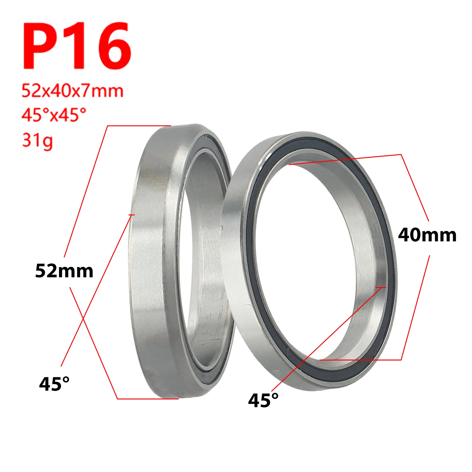 Fahrrad-Headset-Lagerbier, 1,5 1 1/8 Zoll, 45/36 Winkel, Fahrrad-Lenklager, 38/39/41/44/49/52 mm, Radfahren-Headset-Lagerbier: Blau