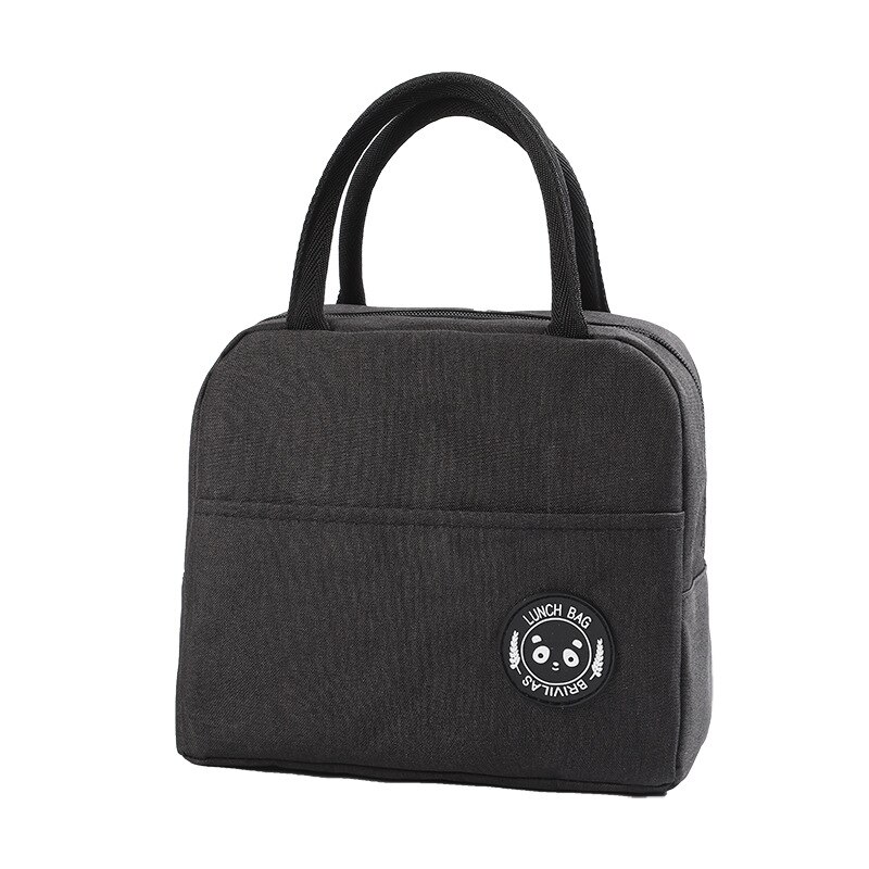 Bolsos para la comida para mujer y niño, 6L, térmicos, a la , nevera para Picnic, bolsa de almuerzo, bolsas de mano con aislamiento para comida de viaje: Negro