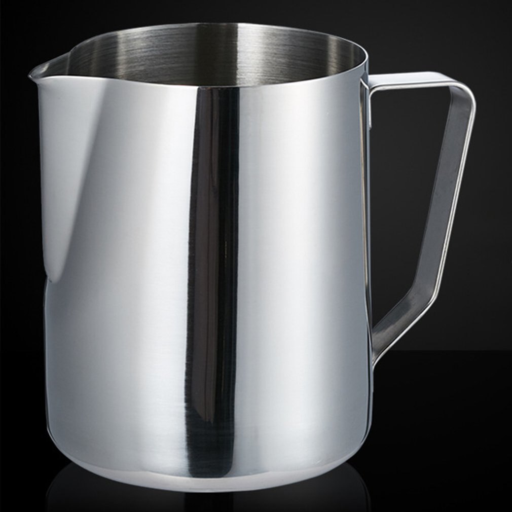 Stainless Steel Coffee Tank Milk Froth Pot Coffee Milk Tank Pointed Mouth Etched Cylinder Scale Measuring Cup