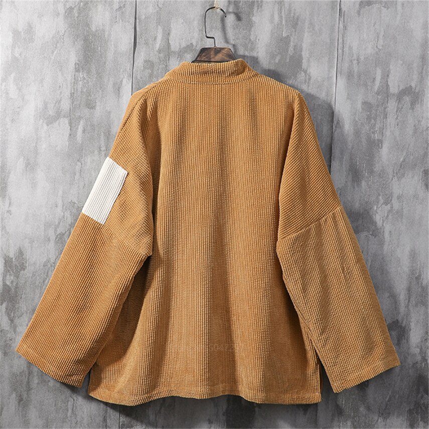 Kimono de Style japonais pour homme, manteau en velours, rétro, Harajuku, chemise femme, Streetwear, Cardigan samouraï asiatique Haori