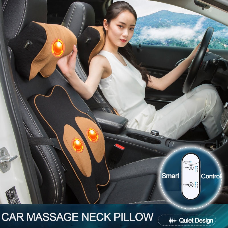 Auto Elektrische Massage Kussen Auto Veiligheid Accessoires Hoofdsteun Nekkussen Simulatie Menselijk Massage Reizen Kussen Voor Office