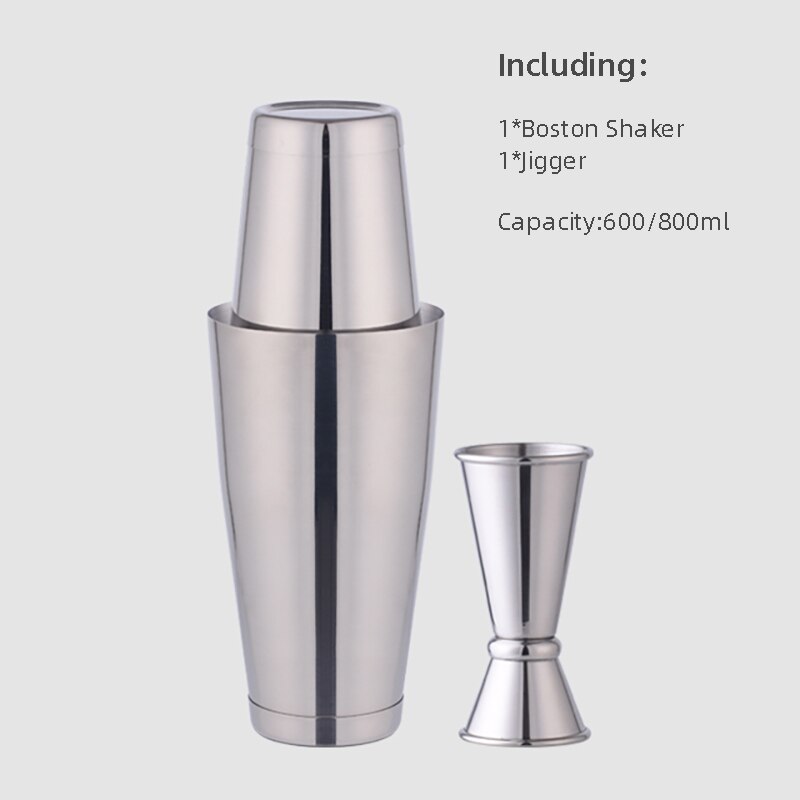 OAPE-Juego de Herramientas de acero inoxidable para Bar, Kit de Coctelera de madera de bambú, mezclador de vino, Coctelera, Moscow Mule, 700ml, 28oz