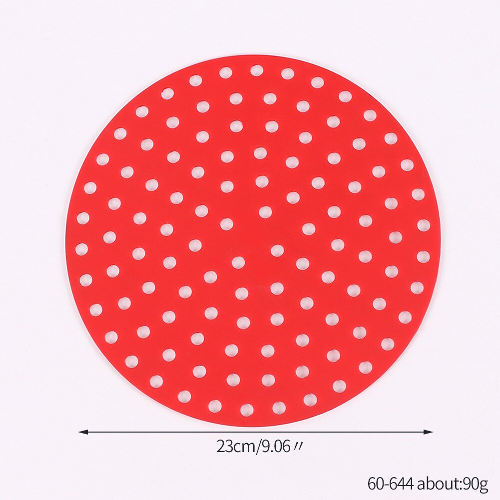 Silicone Air Fryer Liner Reusable Non-Stick Steamer Pad Cooking Mat Air Fryer grilles Air Fryer Baking Papers Bakeware Oil Mats: 23cm red round