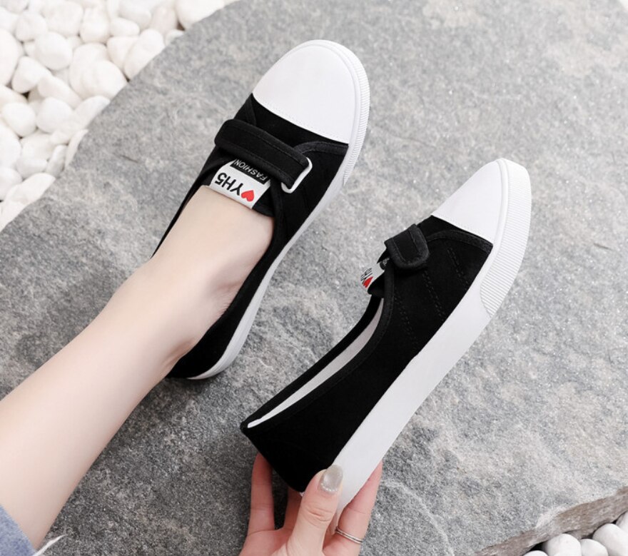 Baskets femme toile chaussures femme chaussures plates chaussures blanches chaussures décontractées noir mocassins femme