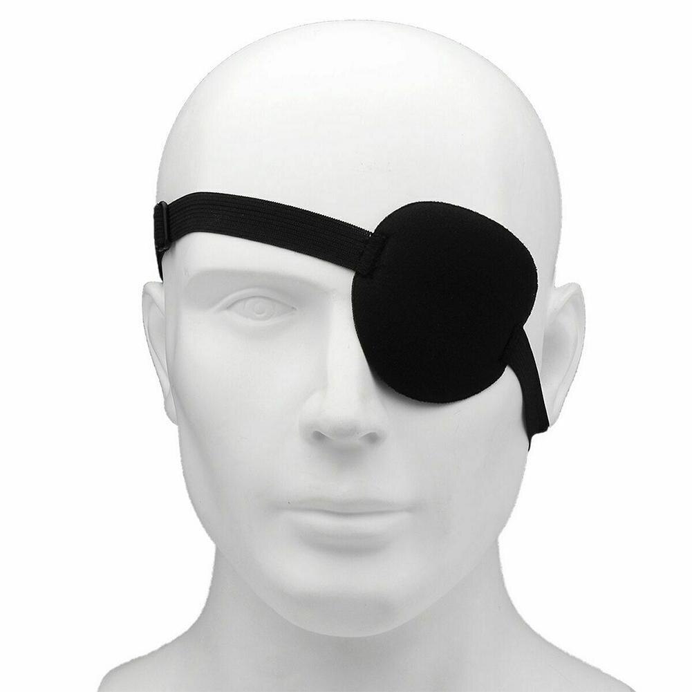 Unisex Pirate Eye Patch Black Single Eye Mask Adjustable Eye Pirate Costume Mask Child Halloween Patch Concave Cosplay Prop