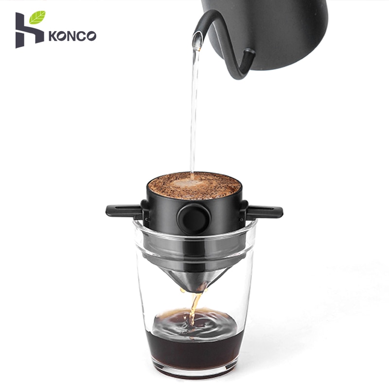 Infuus Koffiezetapparaat Thee Houder, Draagbare Giet Over Koffie Filter, Herbruikbare Rvs Cone Koffie Druppelaar