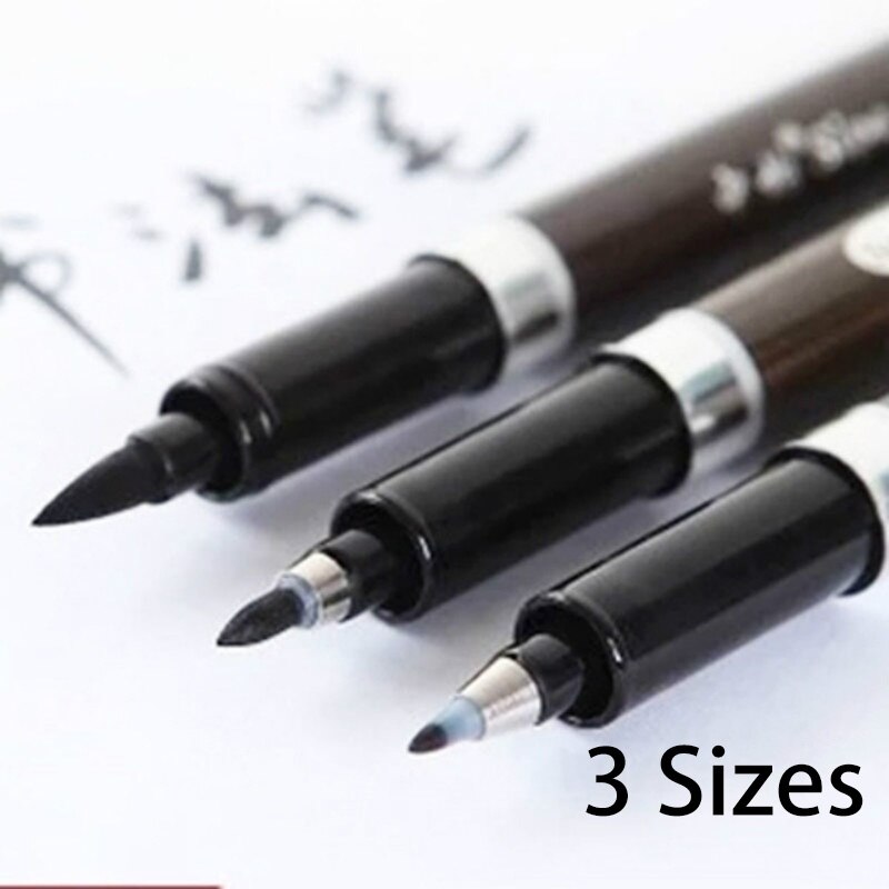 3 Stks/set 3 Verschillende Vorm Plastic Multi Functie Pen Zachte Borstel Pen Kalligrafie Pen Kantoor School Schriftelijk Gereedschap Handtekening Pen