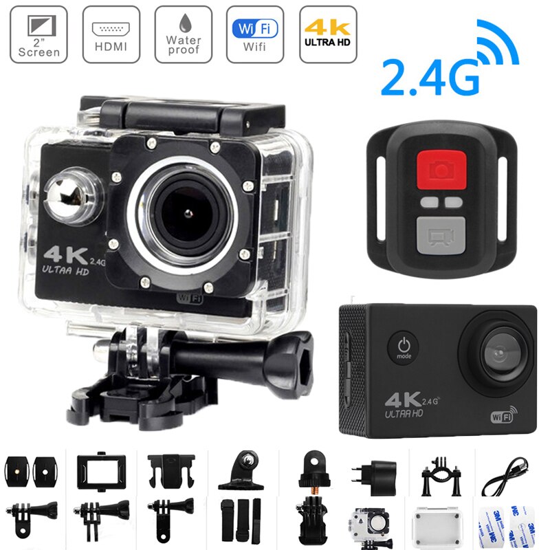 H9/Macchina Fotografica di Azione di H9R Ultra HD 4K WiFi 2.0 Pollici 170D Subacquea Go Pro Impermeabile Casco di Registrazione Video telecamere Sport Cam