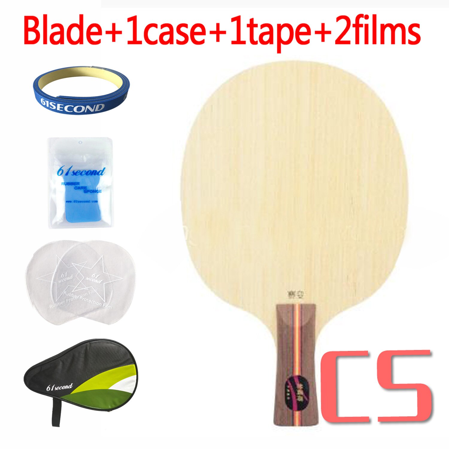 SWORD SUBDUE Table Tennis Blade (Allround, 9 Ply Wood, 2 Sides Different for Pips-long) Racket Ping Pong Bat Paddle: CS with HM case