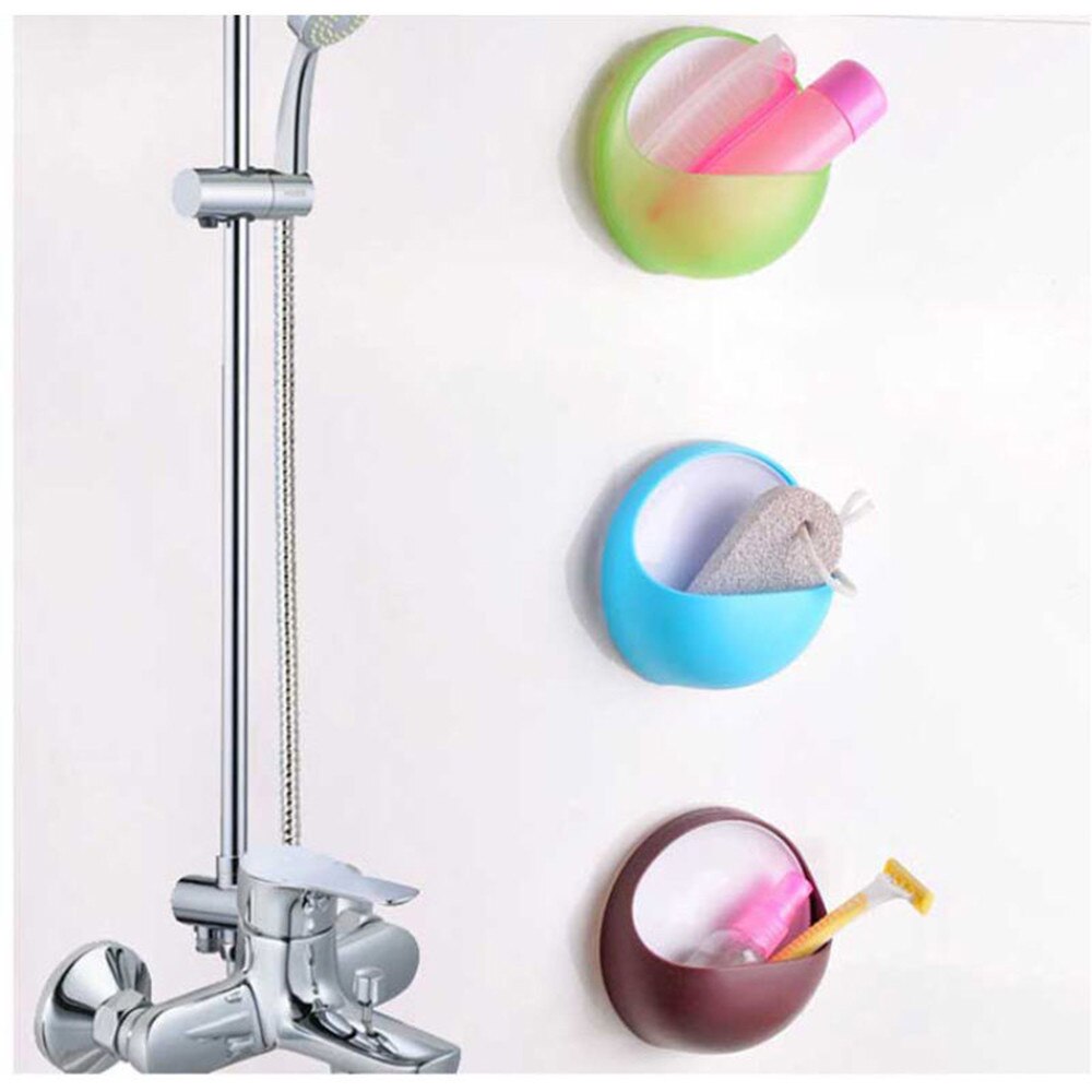 Shelf in the bathroom Plastic Suction Cup Soap Toothbrush Box Dish Holder Drain Rack Bathroom Shower Accessory