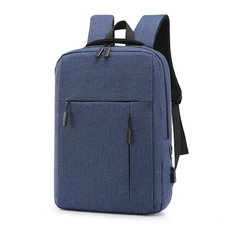 Bogtaske skoletasker til teenage rygsæk afslappet taske notesbog lærred lynlås preppy stil buet skulderrem: Blå